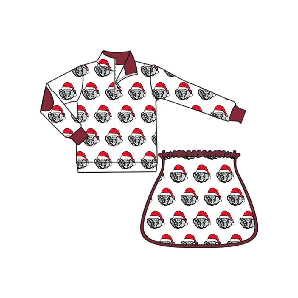 Custom moq 5 mix size milk silk summer teams baby girls clothes Christmas long sleeve pants sets and skirts sets and dress and hooded top and romper-25.8.15