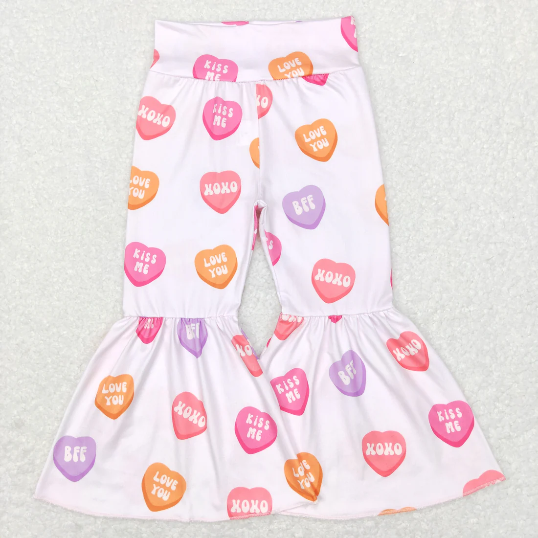 RTS NO MOQ Sibling Baby girls clothes Summer Valentine love long pants
