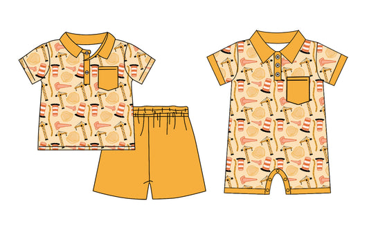 4.9 custom each style moq 5eta 4-6week Sibling Sister baby boy short sleeve shorts sets and romper match design