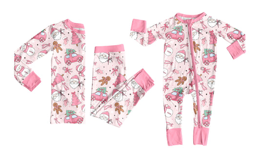 25.6.10 custom each style moq 5eta 4-6week Sibling Sisters Christmas pink baby girl long sleeve pants sets and rompers match family design