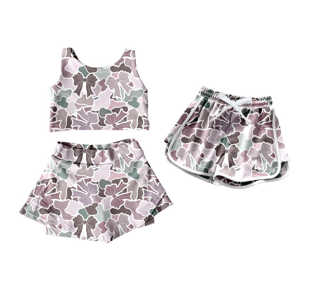 4.10 custom each style moq 5eta 4-6week Sibling Sister camouflage baby girls clothes Short sleeve yoga dress and shorts match family design