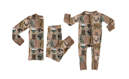 25.8.27 custom each style moq 5eta 4-6week Sibling Sisters hunting baby boy clothes long sleeve pants sets and romper match family design