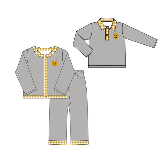 25.7.18 custom each style moq 5eta 4-6week Sibling Sisters pumpkin baby boy long sleeve pants sets and top match family design
