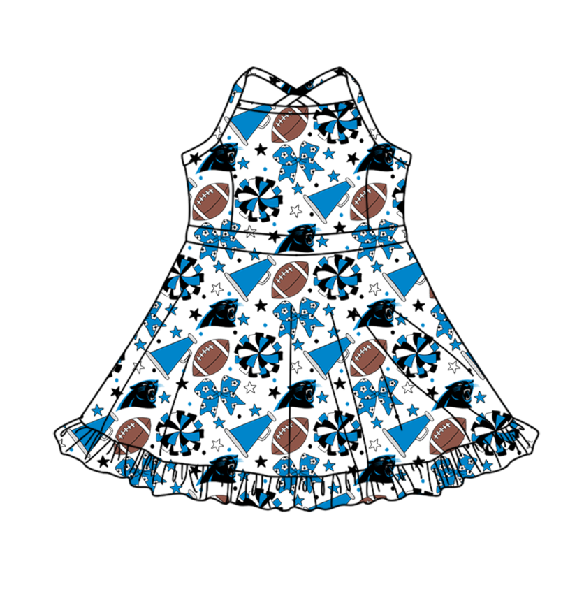 Custom moq 5 mix size milk silk summer teams Baby Girls Strap Stars Bows Yoga Ruffle Knee Length Dresses Activity Wear Cute Kids Clothing