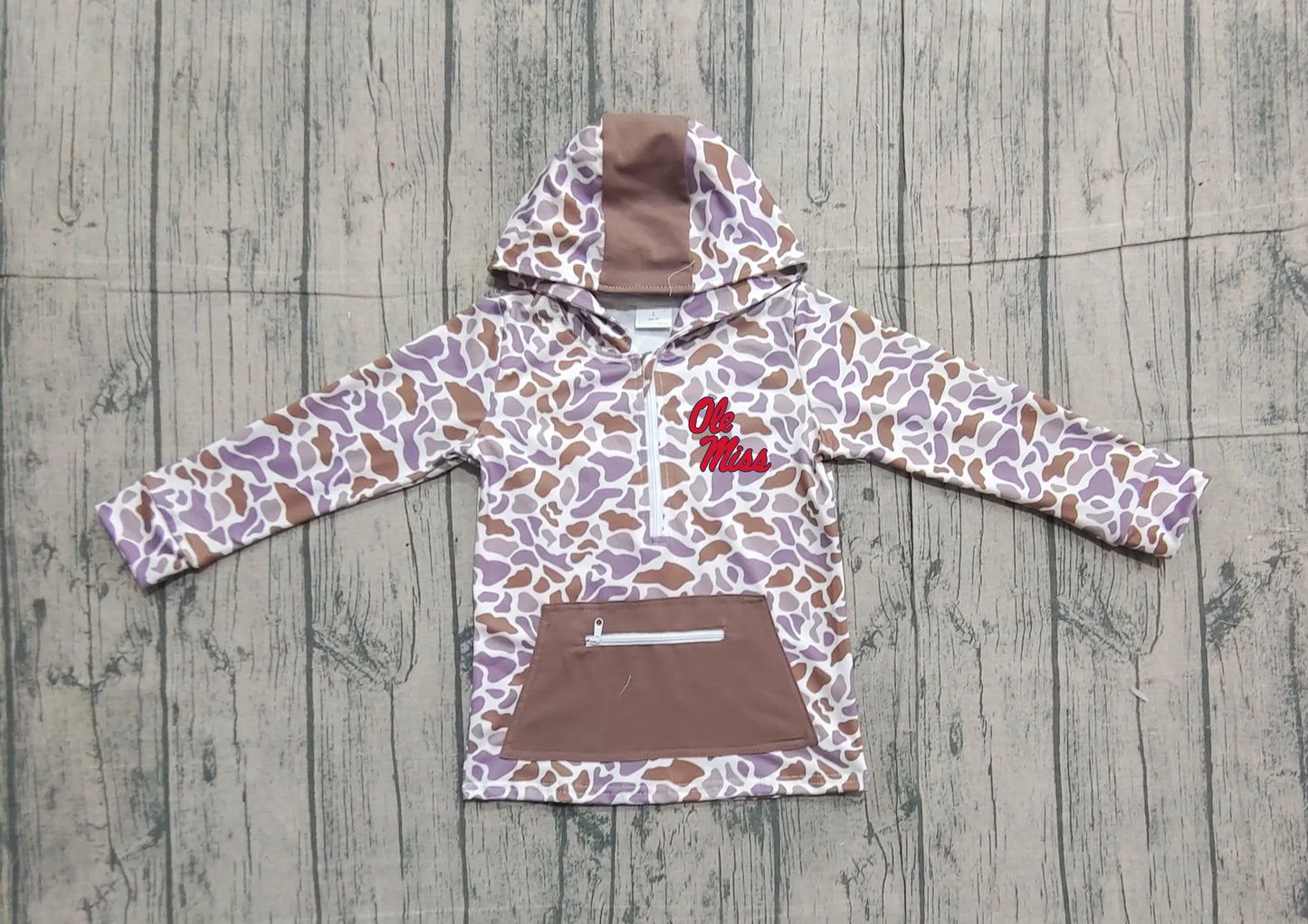 Custom moq 5 mix size milk silk baby boys clothes team camouflage summer hooded long sleeve top-25.11.20