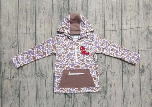 Custom moq 5 mix size milk silk baby boys clothes team camouflage summer hooded long sleeve top-25.11.20