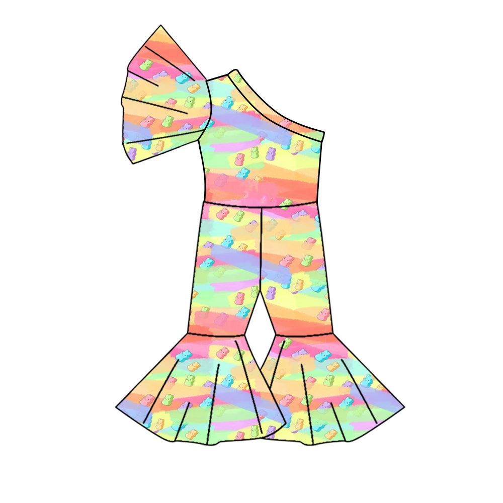 10.22 custom each style moq 5eta 4-6week baby girls clothes easter colorful rabbit one shoulder baby girls jumpsuit