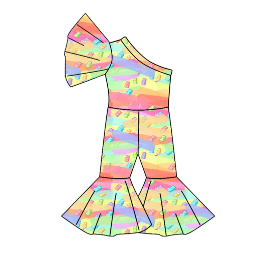 10.22 custom each style moq 5eta 4-6week baby girls clothes easter colorful rabbit one shoulder baby girls jumpsuit