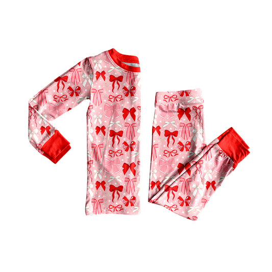 25.8.30 custom each style moq 5eta 4-6week Sibling Sisters bow baby girl long sleeve pants sets and dress and rompers match family design