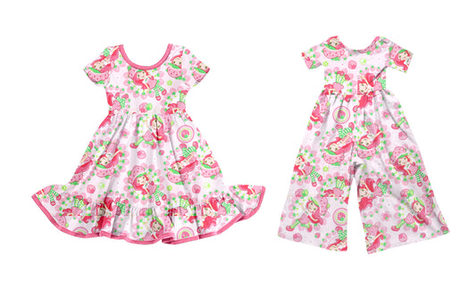 25.9.17 custom each style moq 8 eta 6-8week Sibling Sisters baby girl long sleeve dress and jumpsuit match family design