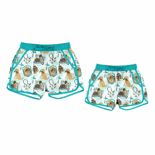 25.10.1 custom each style moq 5eta 4-6week Sibling Sister puppy duck baby kids clothes summer shorts and adult shorts match design