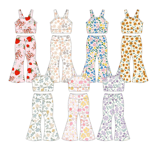 3.26 custom each style moq 5eta 4-6week Sibling Sisters baby girl short sleeve pants sets and sets 7 match family design