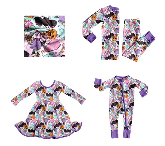 25.8.6 custom each style moq 5eta 4-6week Sibling Sisters pumpkin baby girl long sleeve pants sets and dress and rompers match family design