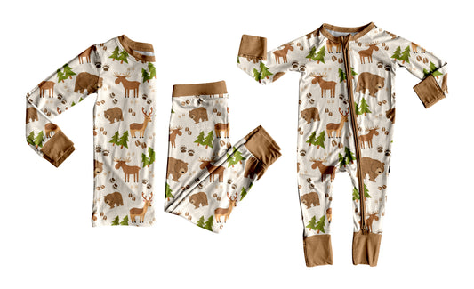 25.5.26 custom each style moq 5eta 4-6week Sibling Sisters deers trees baby boy long sleeve pants sets and rompers match family design