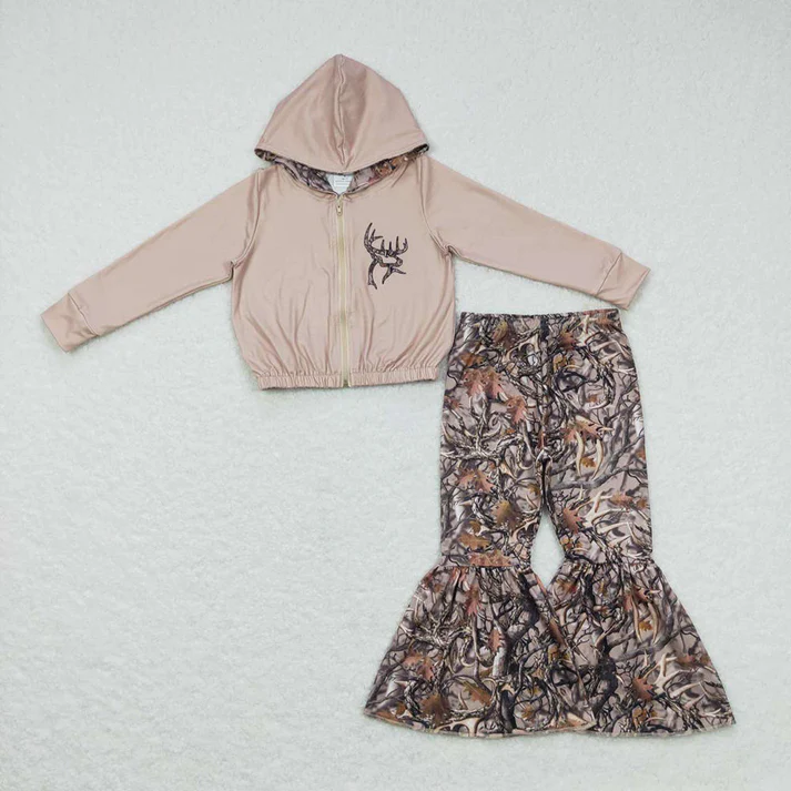 RTS NO MOQ Baby Boys Clothes Camouflage duck Branches Hooded long-sleeved pants set'