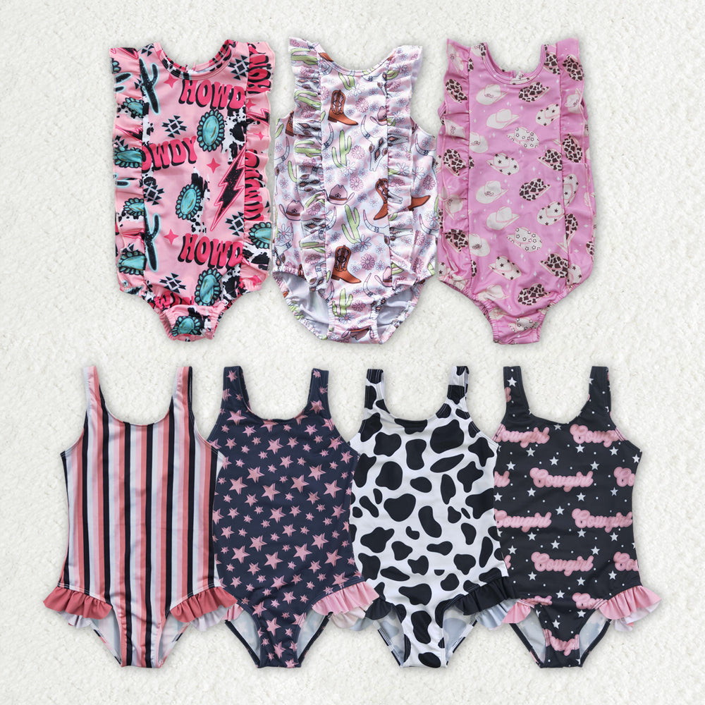 RTS NO MOQ baby girl clothes Short Skirt Set & Swimsuit
