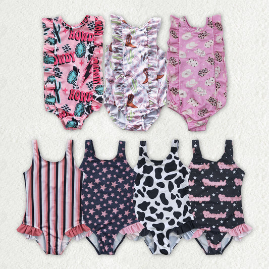 RTS NO MOQ baby girl clothes Short Skirt Set & Swimsuit
