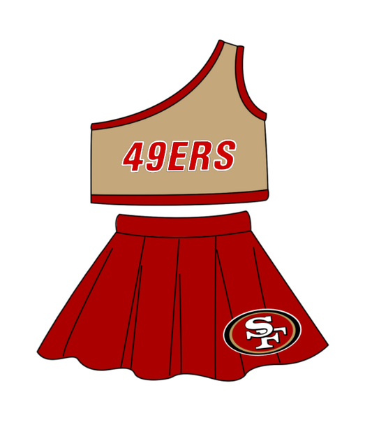 Custom moq 5 each style eta 6-7weeks baby girl clothes team red sleeveless skirts sets-25.8.26