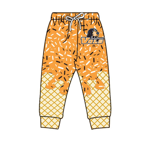 Custom moq 5 mix size milk silk summer teams baby boy clothes orange long pants-25.9.4