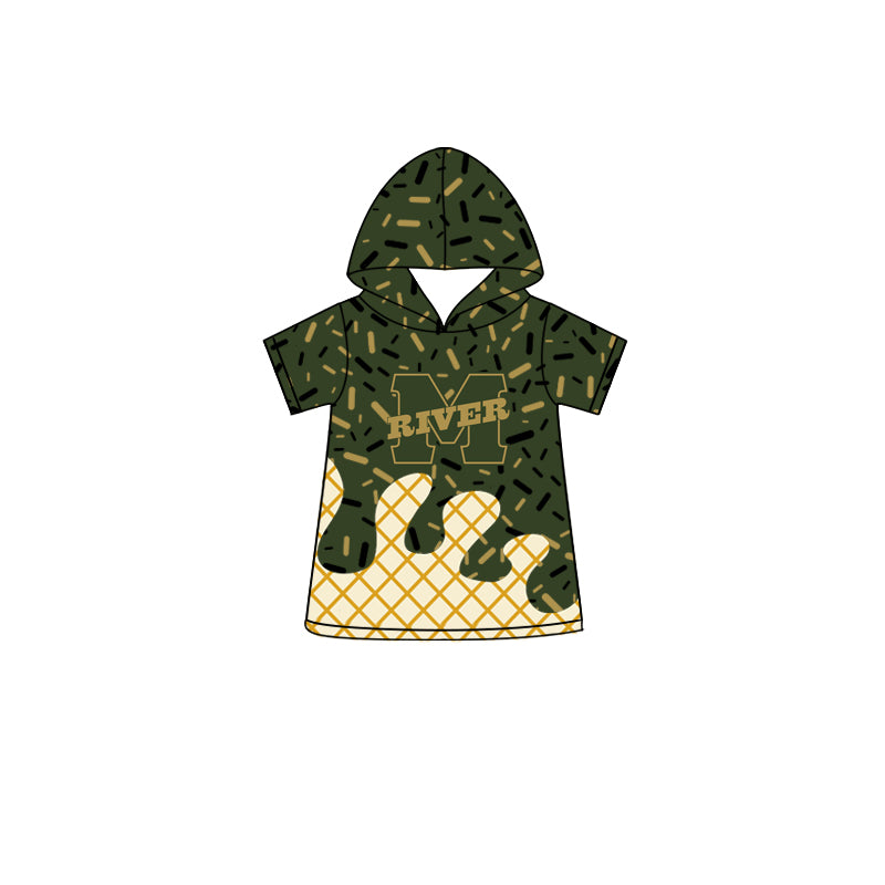 Custom Special character style tops  dark green Beach