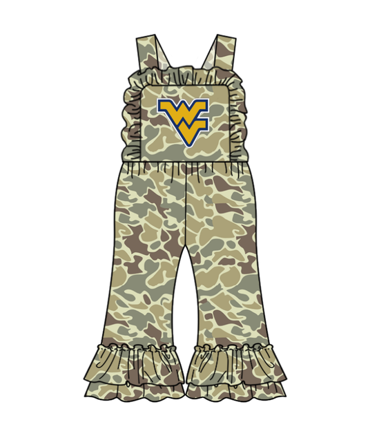 Custom moq 5 mix size milk silk summer teams baby girl clothes camouflage suspender jumpsuit-25.9.9
