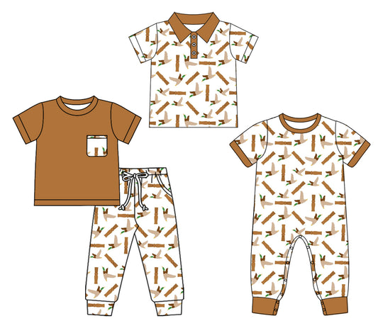 25.10.3 custom each style moq 8 eta 6-8week Sibling Sisters duck baby boy short sleeve pants sets and rompers and top match family design