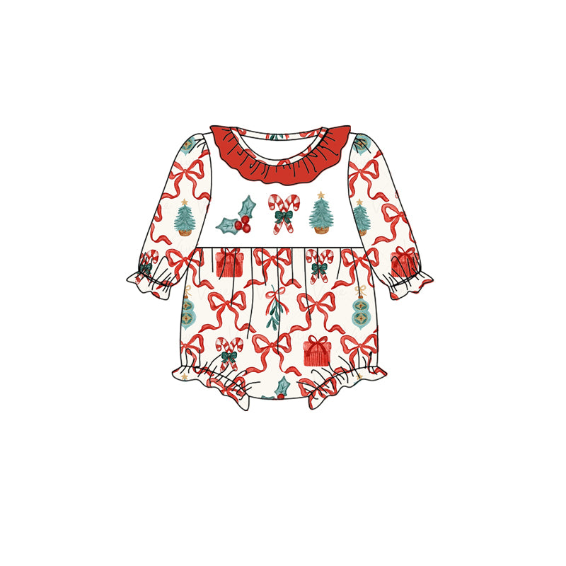 5.11custom each style moq 5eta 4-5week Sibling Sister christmas style Christmas tree prints red girls set and baby romper and dress match family design