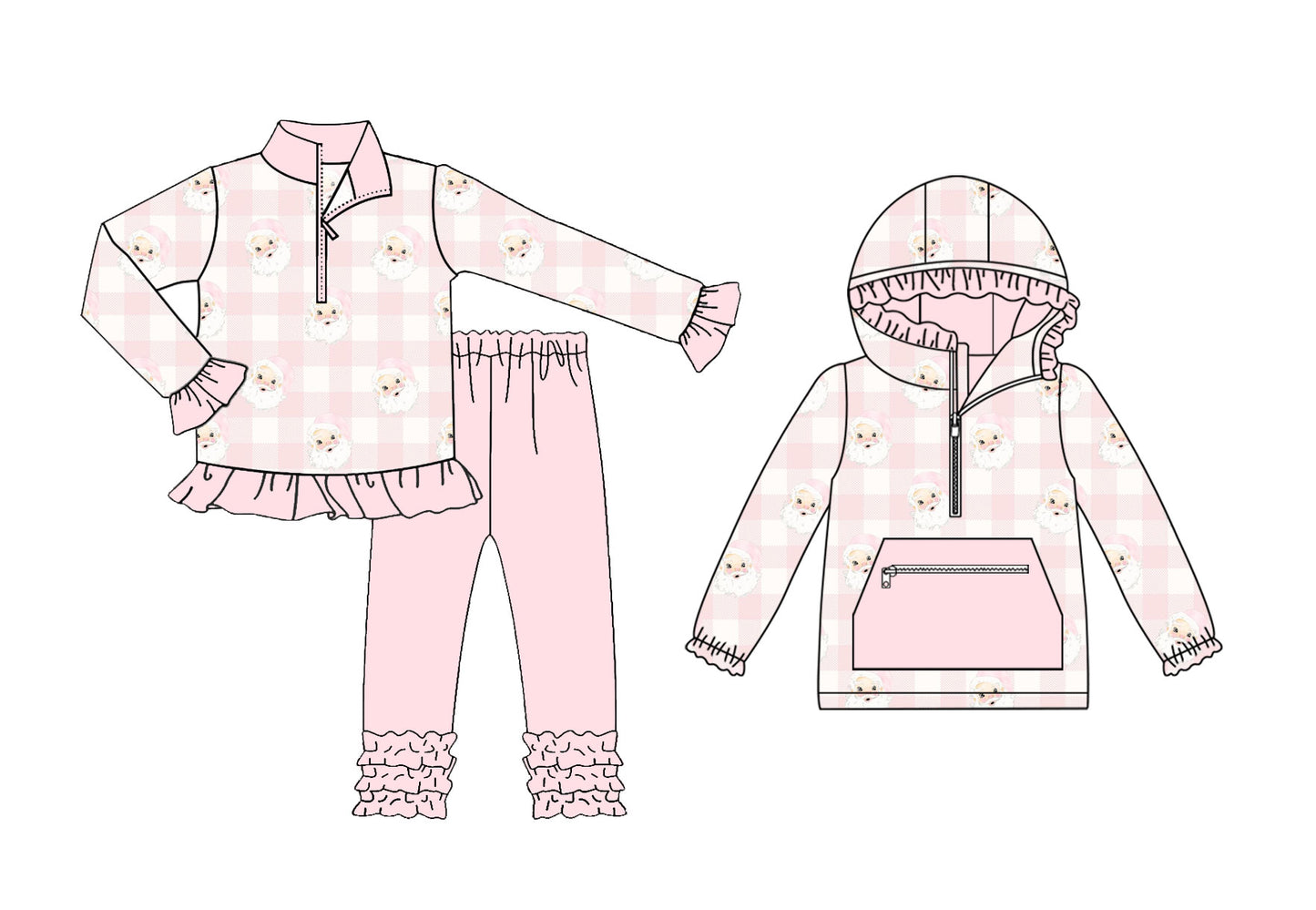 25.9.1 custom each style moq 5eta 4-6week Sibling Sisters Christmas baby girl long sleeve pants sets and top match family design