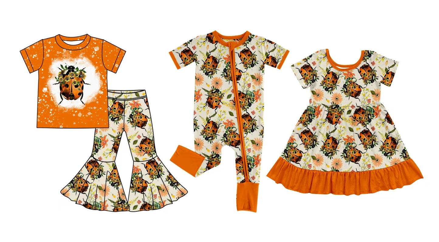 12.5 custom each style moq 5eta 4-6week Sibling Sister floral baby girl sets and dress and rompers match family design