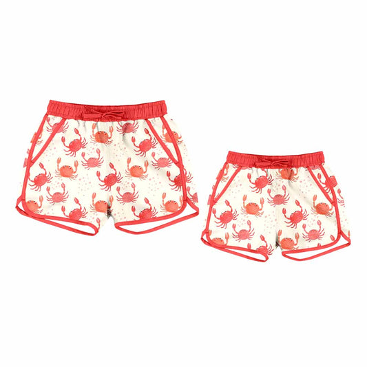 25.10.1 custom each style moq 5eta 4-6week Sibling Sister crab baby kids clothes summer shorts and adult shorts match design