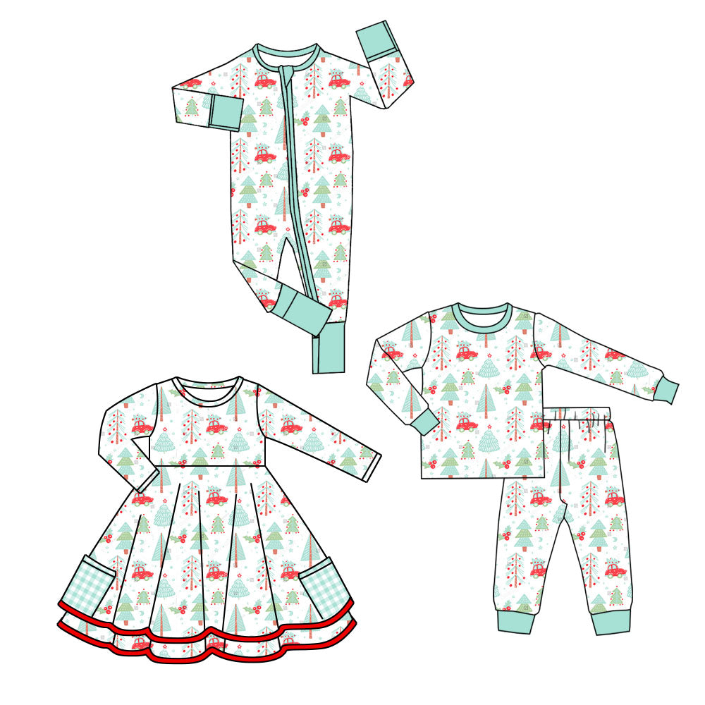 25.7.7 custom each style moq 5eta 4-6week Sibling Sisters Christmas baby girl long sleeve pants sets and dress and rompers match family design