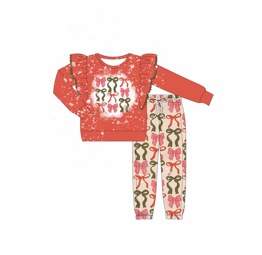 25.6.4 custom each style moq 5eta 4-6week Sibling Sisters baby girl long sleeve pants sets 1 and sets 2 match family design