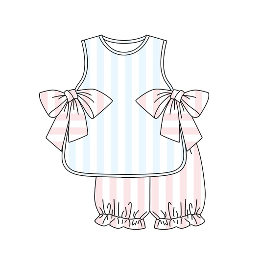 Custom summer baby girls and boy clothes short sleeve shorts set 2