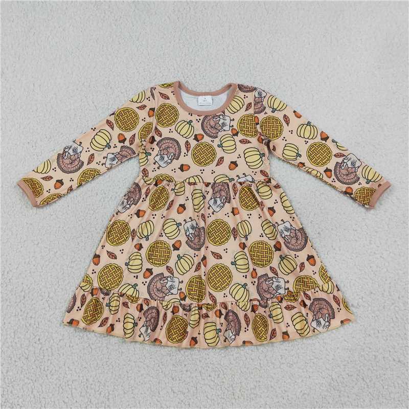 Sibling Kids Thanksgiving Turkey Pumpkin Pie Print Hoodie Set & Ruffle Twirl Dress Collection