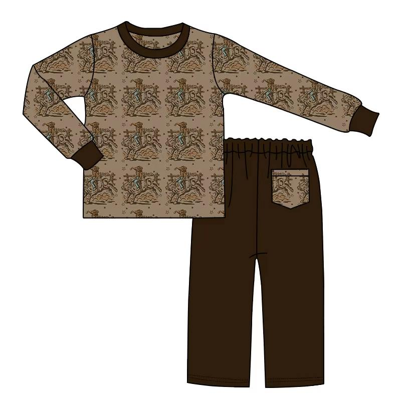 Custom moq 5 each style eta 6-7weeks baby boy clothes long sleeve pants sets-25.7.26