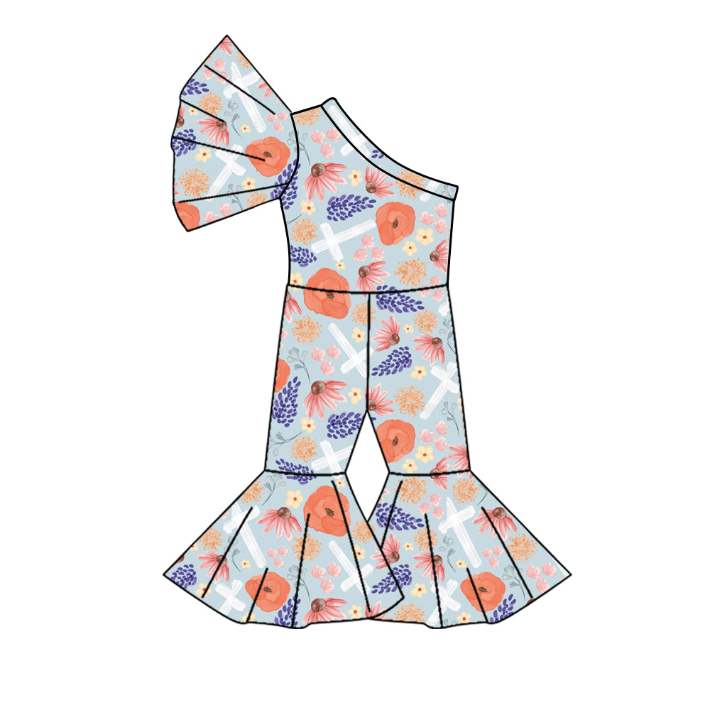 10.22 custom each style moq 5eta 4-6week baby girls clothes easter one shoulder baby girls jumpsuit
