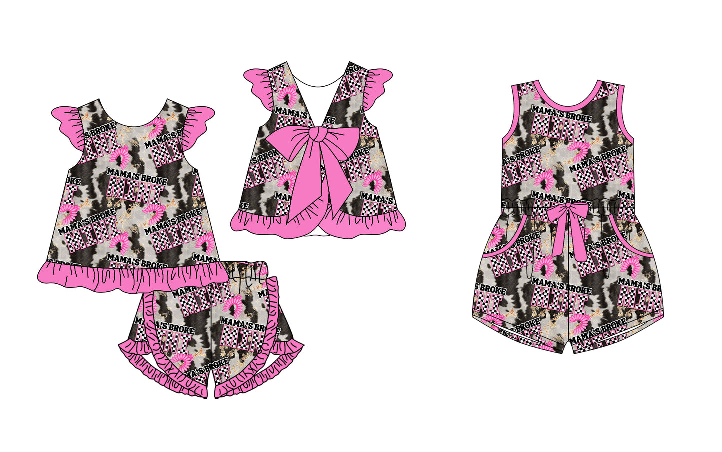 12.24 custom each style moq 5eta 4-6week Sibling Sister baby girl sets and jumpsuit match family design