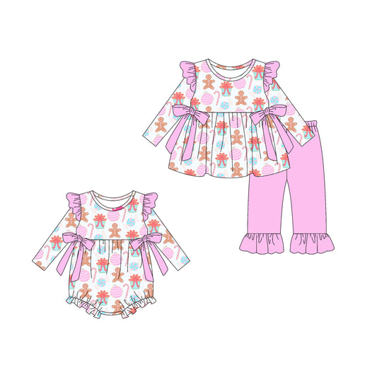 25.5.22 custom each style moq 5eta 4-6week Sibling Sisters Christmas baby girl long sleeve pants sets and rompers match family design