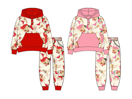 25.6.9 custom each style moq 5eta 4-6week Sibling Sisters Christmas baby girl long sleeve pants sets 1 and sets 2 match family design