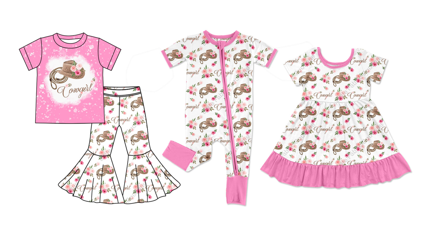 11.13 custom each style moq 5eta 4-6week Sibling Sister hat pink baby girl sets and dress and rompers match family design