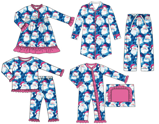 25.6.24 custom each style moq 5eta 4-6week Sibling Sisters Christmas baby girl long sleeve pants sets and adult top and adult pants and romper and dress match family design