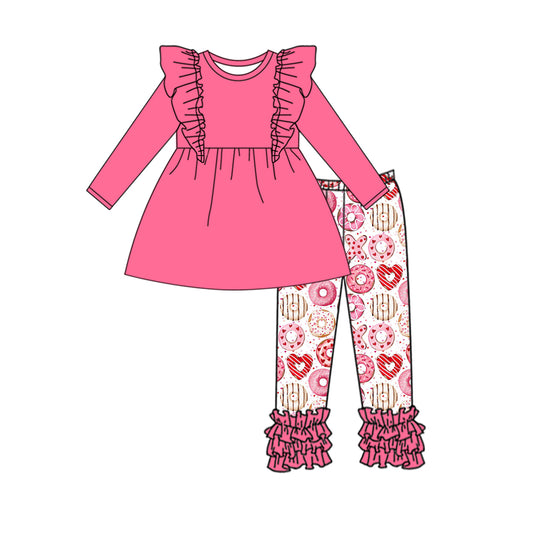 9.24 custom each style moq 5eta 4-6week baby girls clothes XOXO love pink long sleeve pants sets