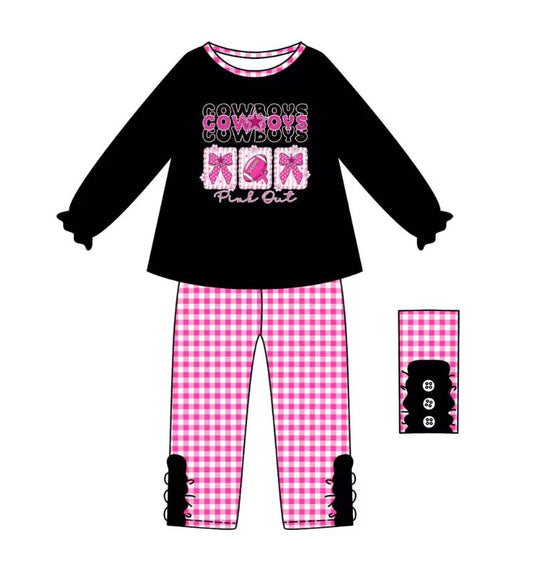Custom moq 5 mix size eta 6-8weeks baby girl clothes bow black long sleeve pants set -25.9.11