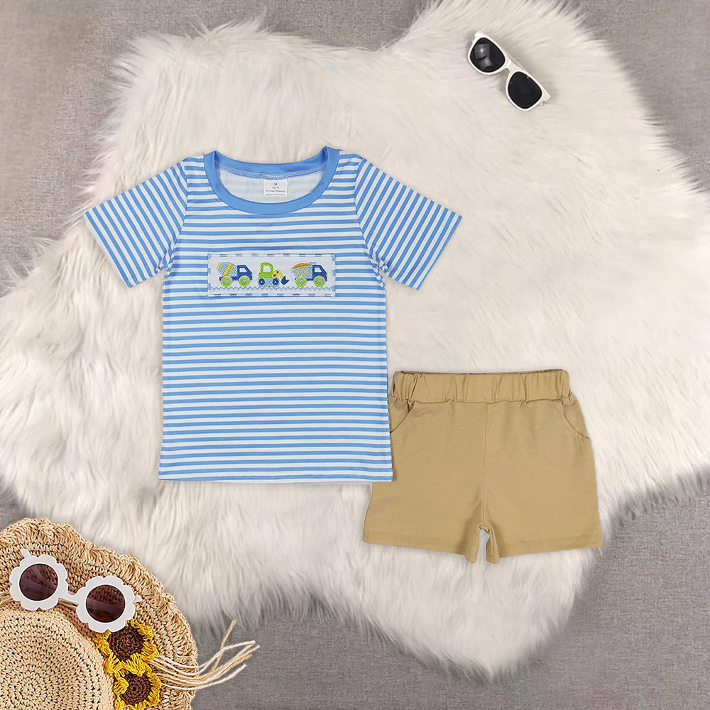 Baby Boys Shirt Shorts Summer Embroidery Outfits Clothes Sets