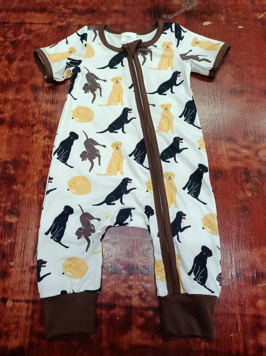Custom moq 3 eta 6-7weeks baby boys clothes dog short sleeve romper-25.45.9