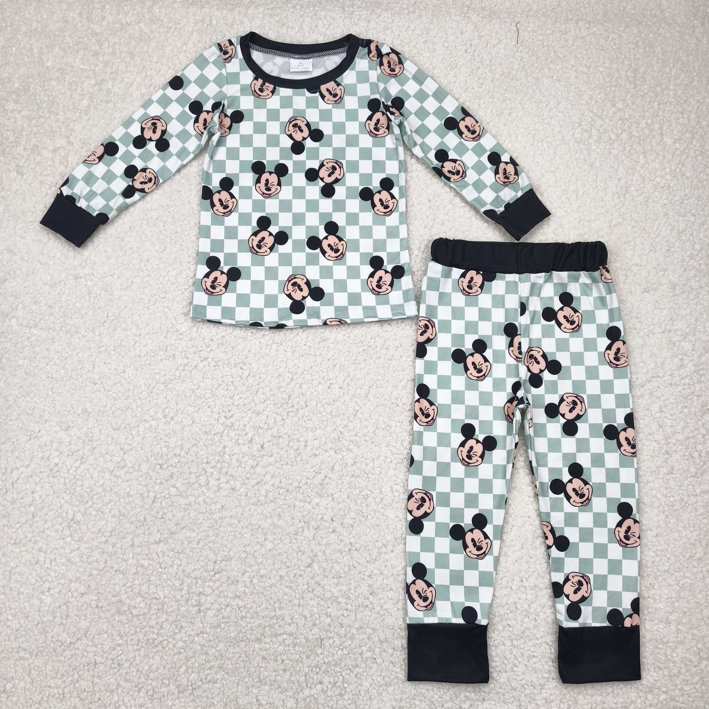 Cute Clothes BLP0937 Baby Boys Plaid Long-Sleeved Pants Pajamas Sets