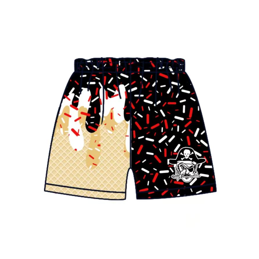 Custom moq 5 mix size milk silk baby girls clothes team Ice cream long-sleeved hoodie and shorts