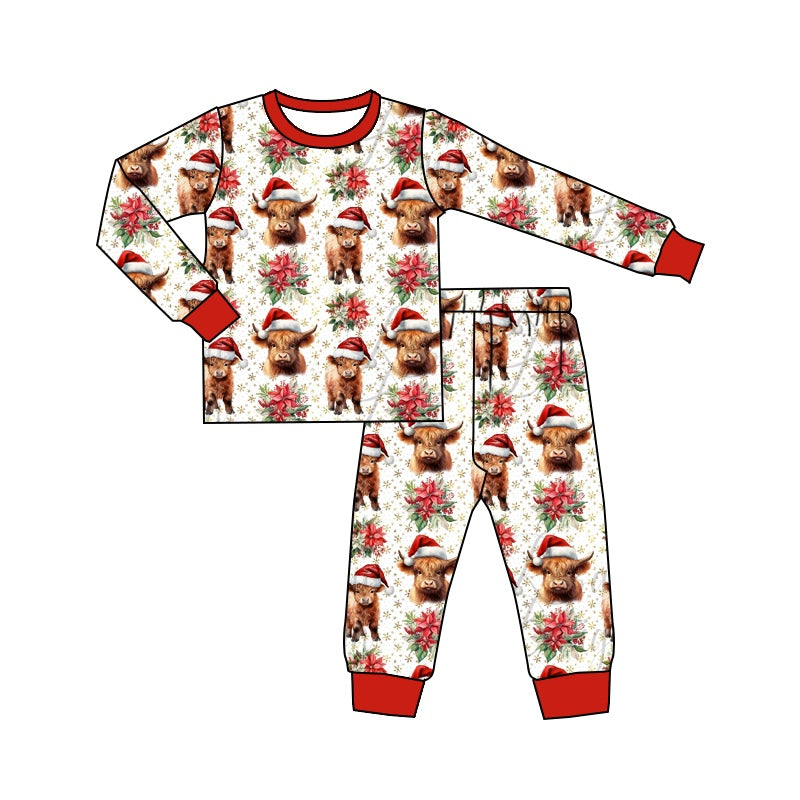 5.22 custom each style moq 5eta 4-5week Sibling Sister Christmas cow girls and boys outfits and baby romper match family design
