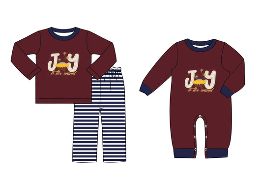 25.6.11 custom each style moq 5eta 4-6week Sibling Sisters baby boy long sleeve pants sets and rompers match family design