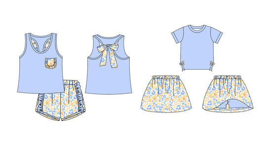 12.13 custom each style moq 5eta 4-6week Sibling Sister leopard baby girl short sleeve shorts sets and dresses match design